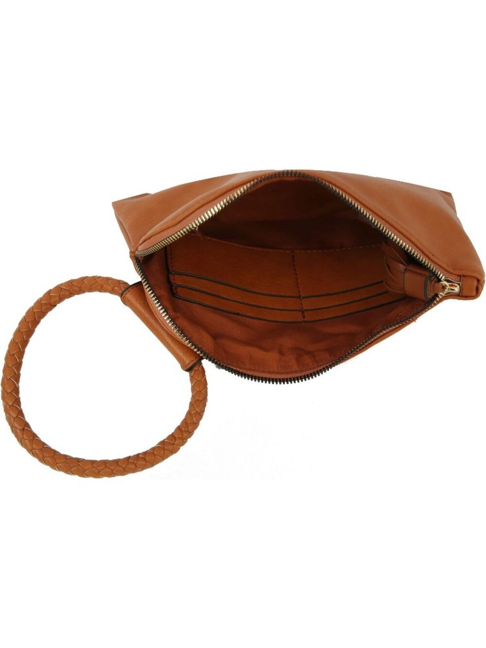 Women's Brown Leather Formal Purse Wristlet Wallet Casual Evening Handbag - Picture 4 of 6